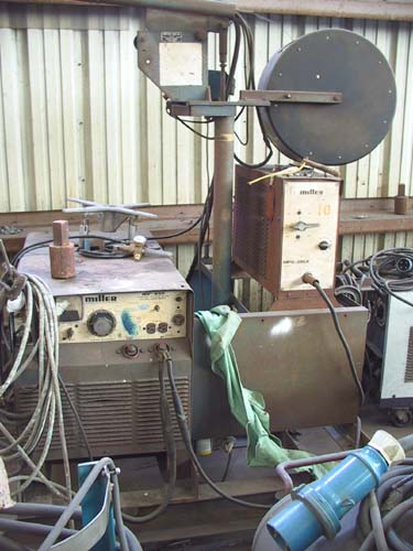 MILLER #MP-65E, 650A, mig, Millermatic wire feeder, gun, telescopic arm