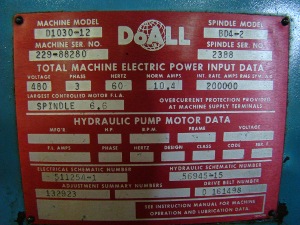 10 x 30 , DOALL, #D1030-12, EMC, coolant, automatic, 1988