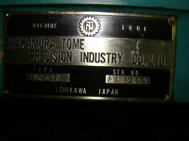 NAKAMURA-TOME, #TMC-18, Fanuc 21-T control, 10 HP, 4500 rpm, 1998