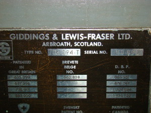 4 G & L FRASER, #70A-DP4-T, 36 X 72 table, 56 long 62 cross, #50 NST, DRO,'69