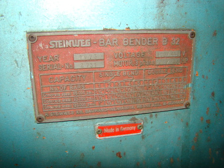 1-1/4 STEINWEG, #B32, 1.8/2.8 HP, 1975