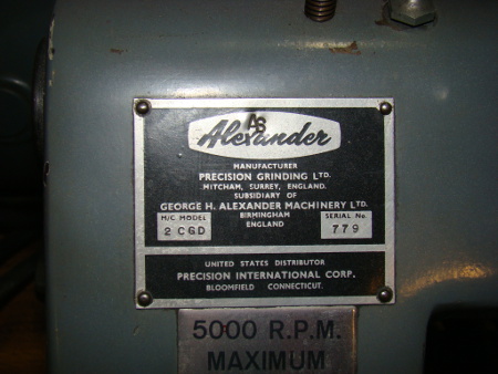 No. 2CGD, ALEXANDER, Single Lip Grinder, 5/8 capacity, collets