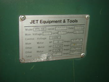 JET, #PTL-59, 6 pos. turret, 5C collet closer, cross slide, CL, 1981