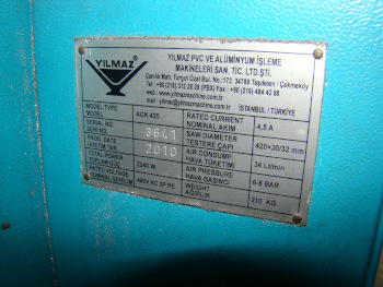 16 , YILMAZ, #ACK420S, mitre, up-acting, semi-automatic, 3 HP (2010)
