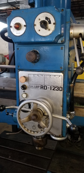 4' x 11-13/16 , SHARP, #4MT, 5 HP, pwr elev, 44-1500 rpm, box table, 1989