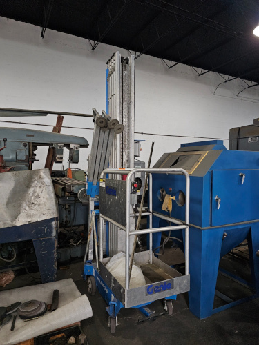 350 Lb., GENIE, AWP-36S, 42.5' work height, AC power, outriggers, 2006