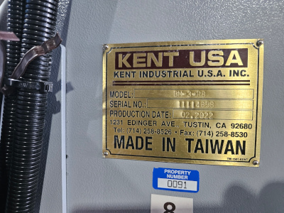 KENT USA, #BM-3, 3 axis Bedmill, 30 x16 x22 trav, 3 HP, R8, 10 X 50 tbl. 2022