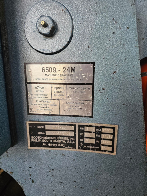 6 x 6 x 3/8 , SCOTCHMAN, #6509, 65 tons, 24 shear, stroke control, 2016